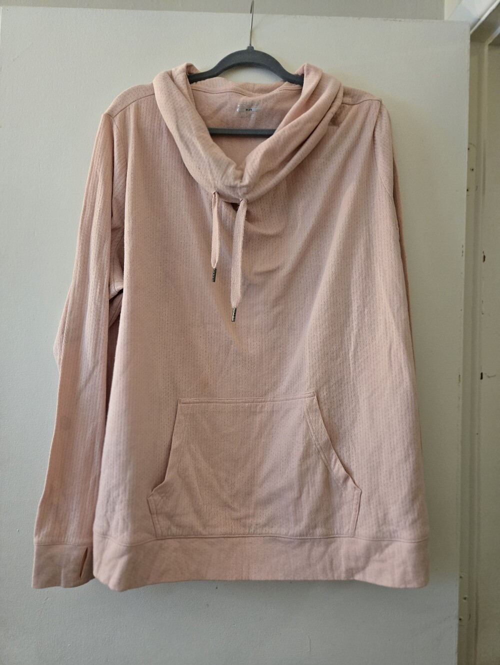 bcg Pink Cowl Neck Pullover Hoodie